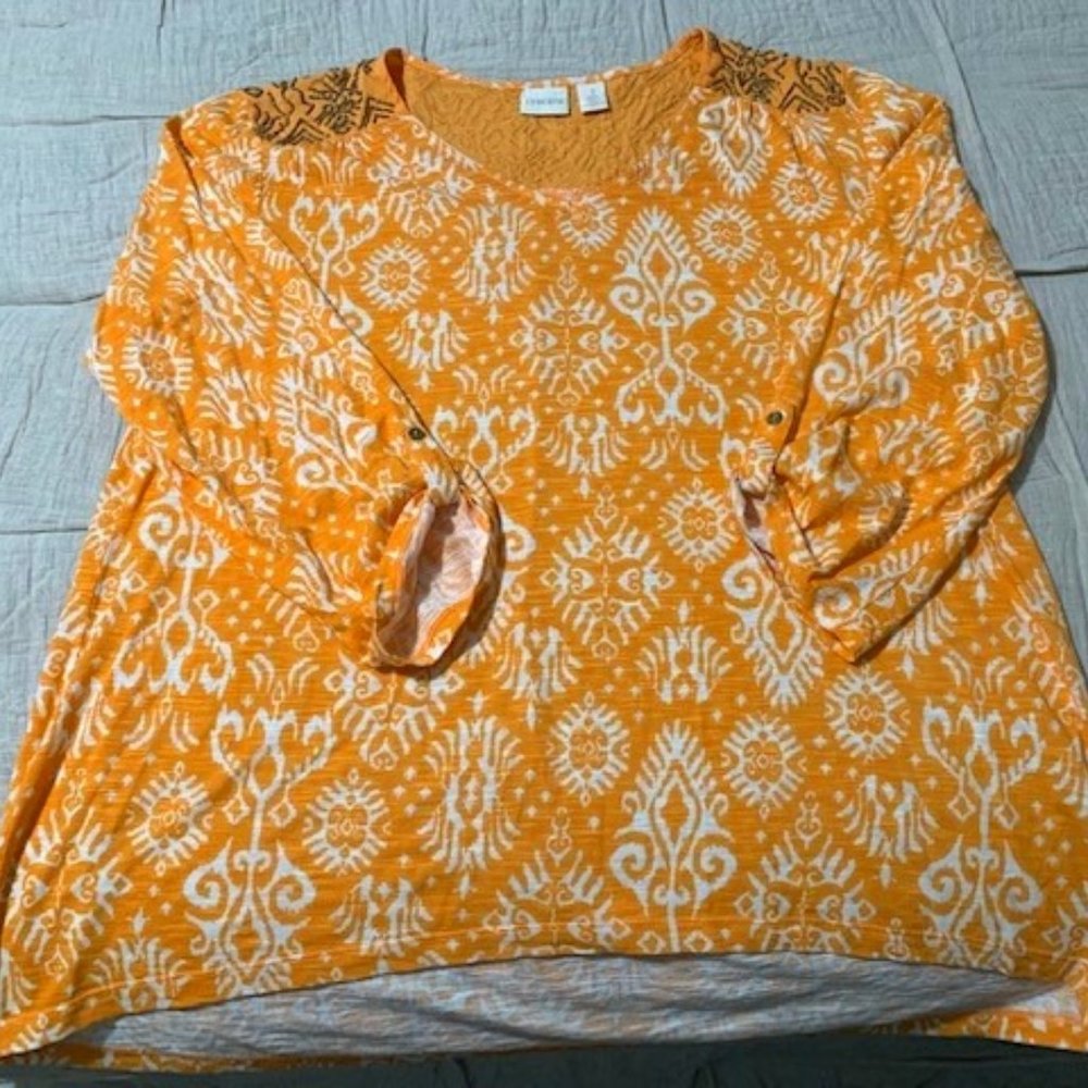 Chicos Tee, 3/4 length sleeve